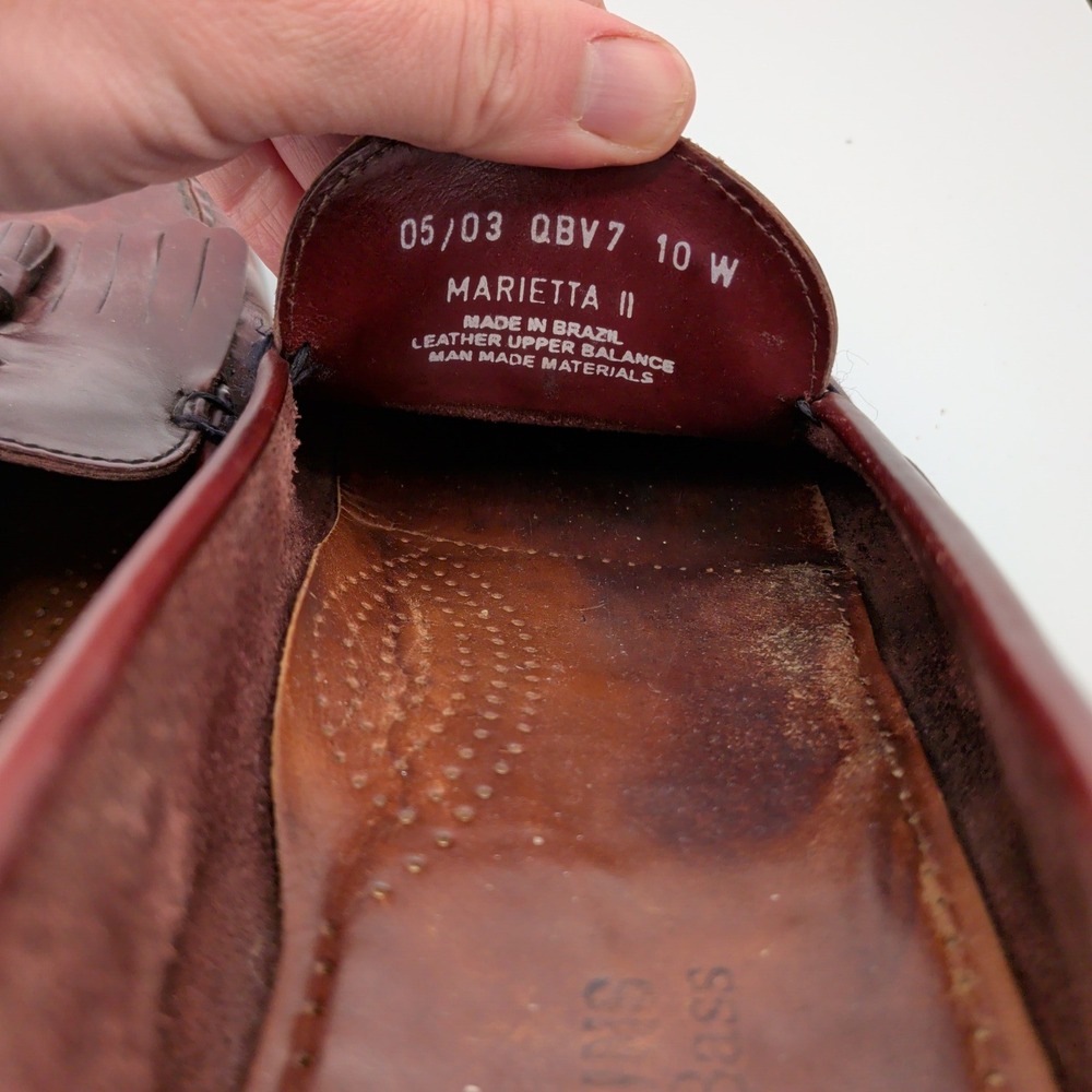 G.H. Bass Weejuns Marietta II Burgundy Leather Tassel‎ Kiltie Loafers Mens 10 W - Picture 8 of 9